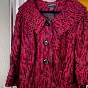 Lane Bryant Burgundy & Black striped Blazer 18